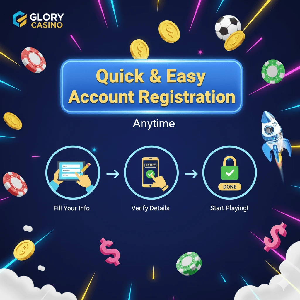 Quick and easy account registration at Glory Casino Bangladesh